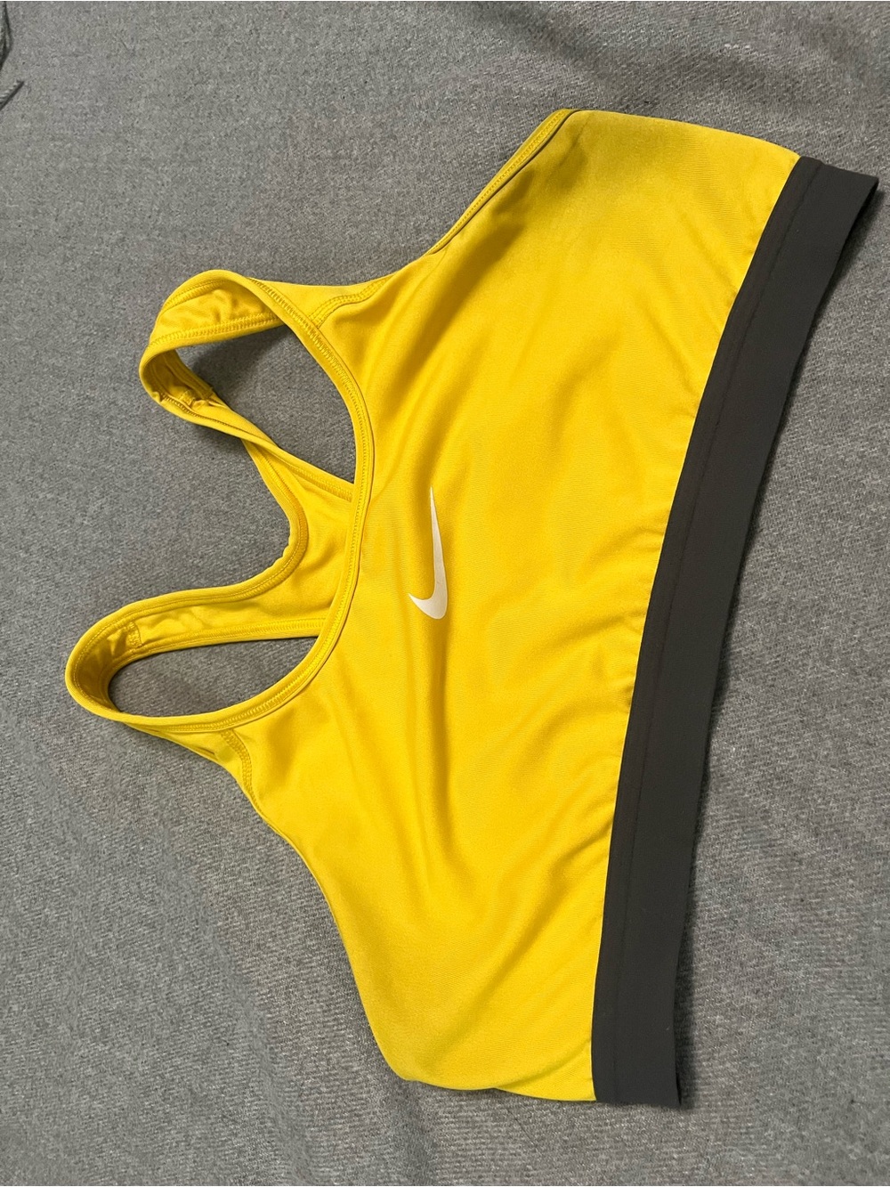 Nike Yellow Racerback Sports Bra with Black Support Band